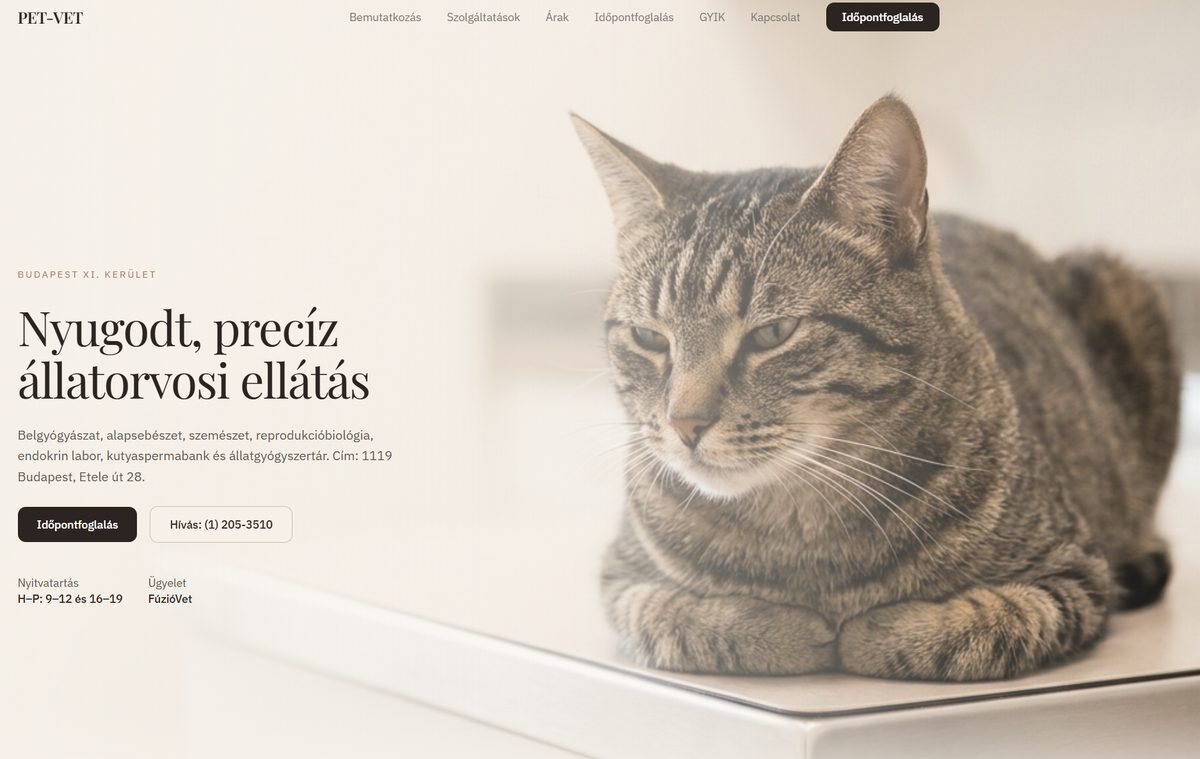 Pet Vet — veterinary clinic website